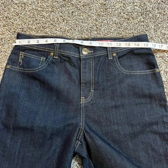 STYLE & CO JEANS DARK  BLUE DENIM NATURAL FIT POCKETS CROP STRETCH SIZE 8 SHORT - Picture 7 of 10